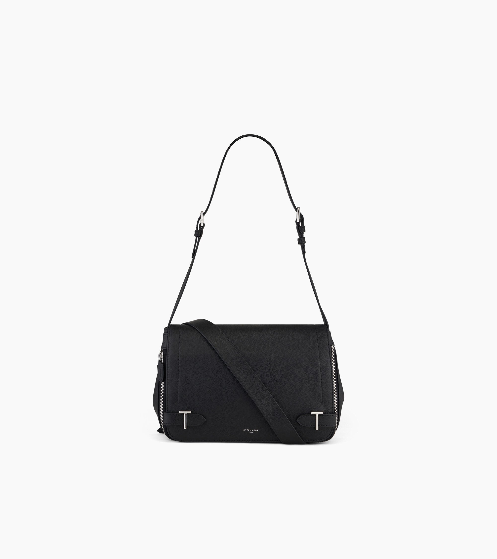 Bolso bandolera mediano Simone de piel texturizada.