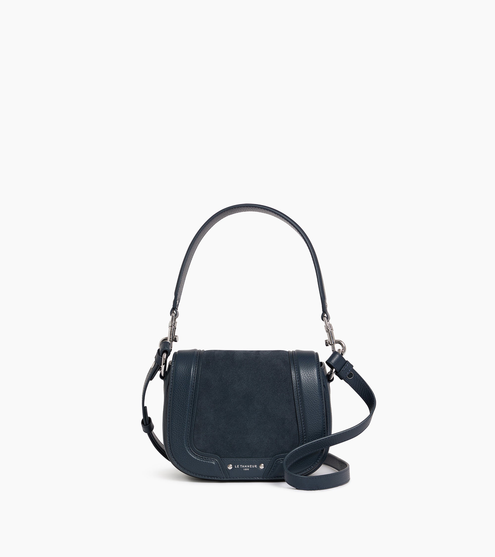 Bolso bandolera pequeño Ella de piel texturizada y nobuk