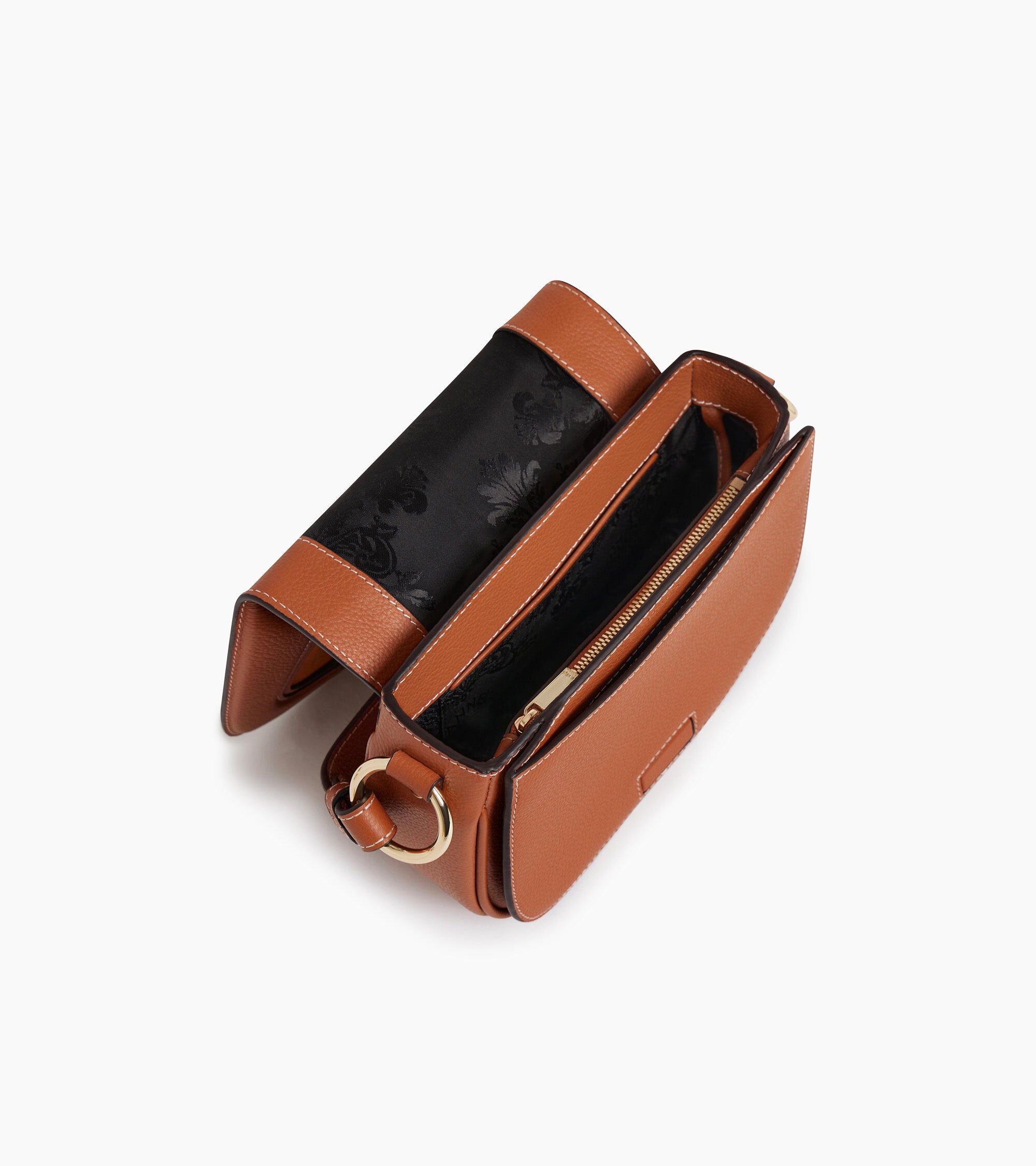 Bolso bandolera pequeño Ella de piel texturizada y nobuk