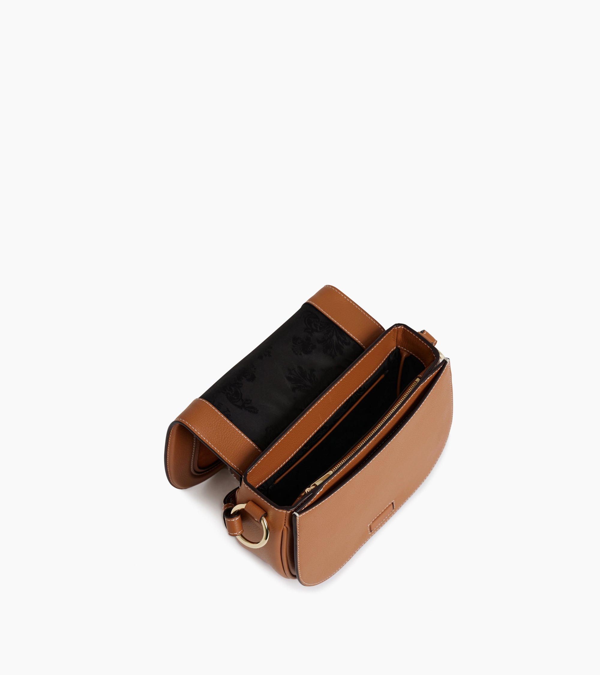 Bolso bandolera mediano modelo Ella de piel texturizada y nobuk