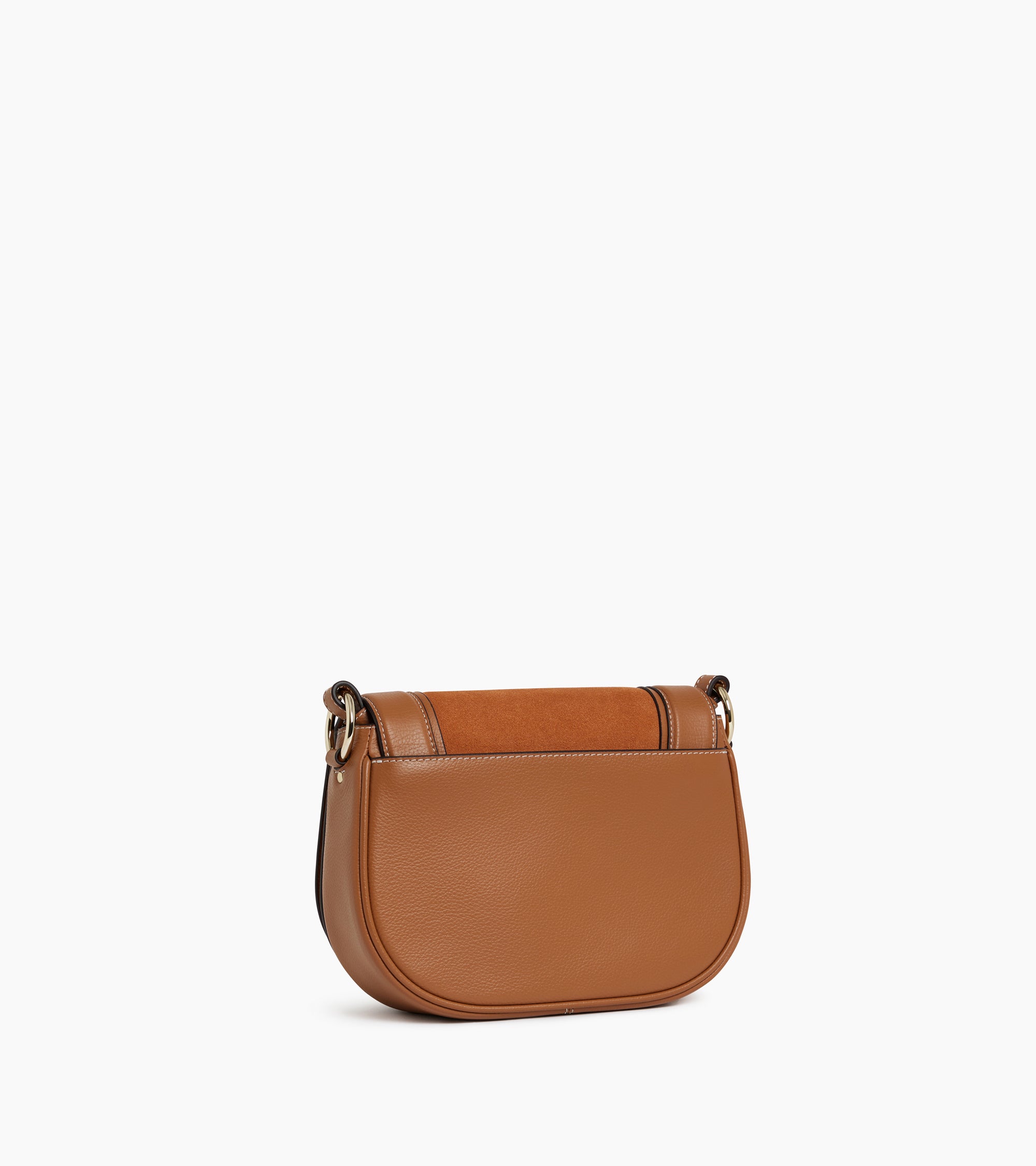 Bolso bandolera mediano modelo Ella de piel texturizada y nobuk