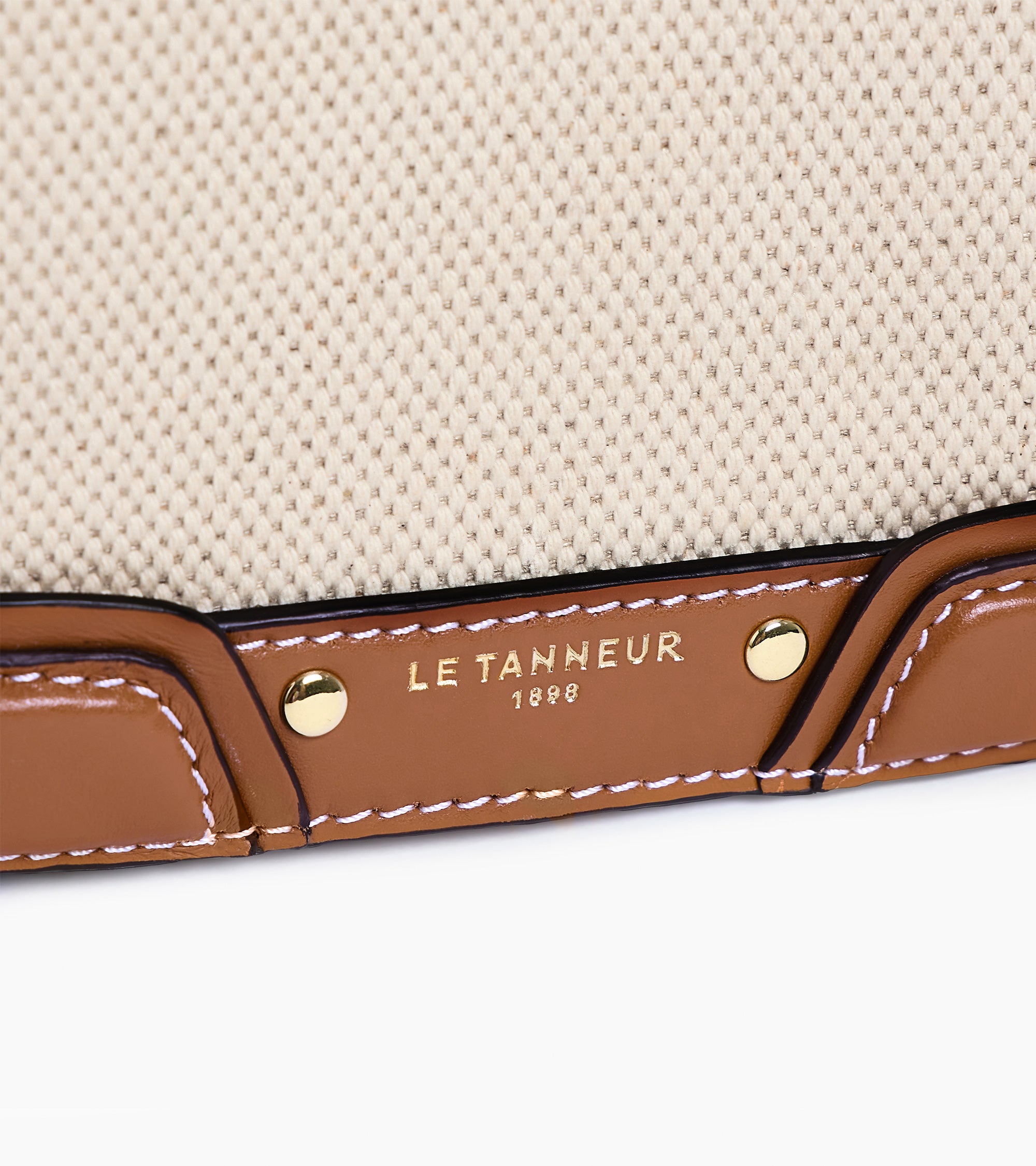 Bolso bandolera mediano modelo Ella en lona de algodón y cuero liso