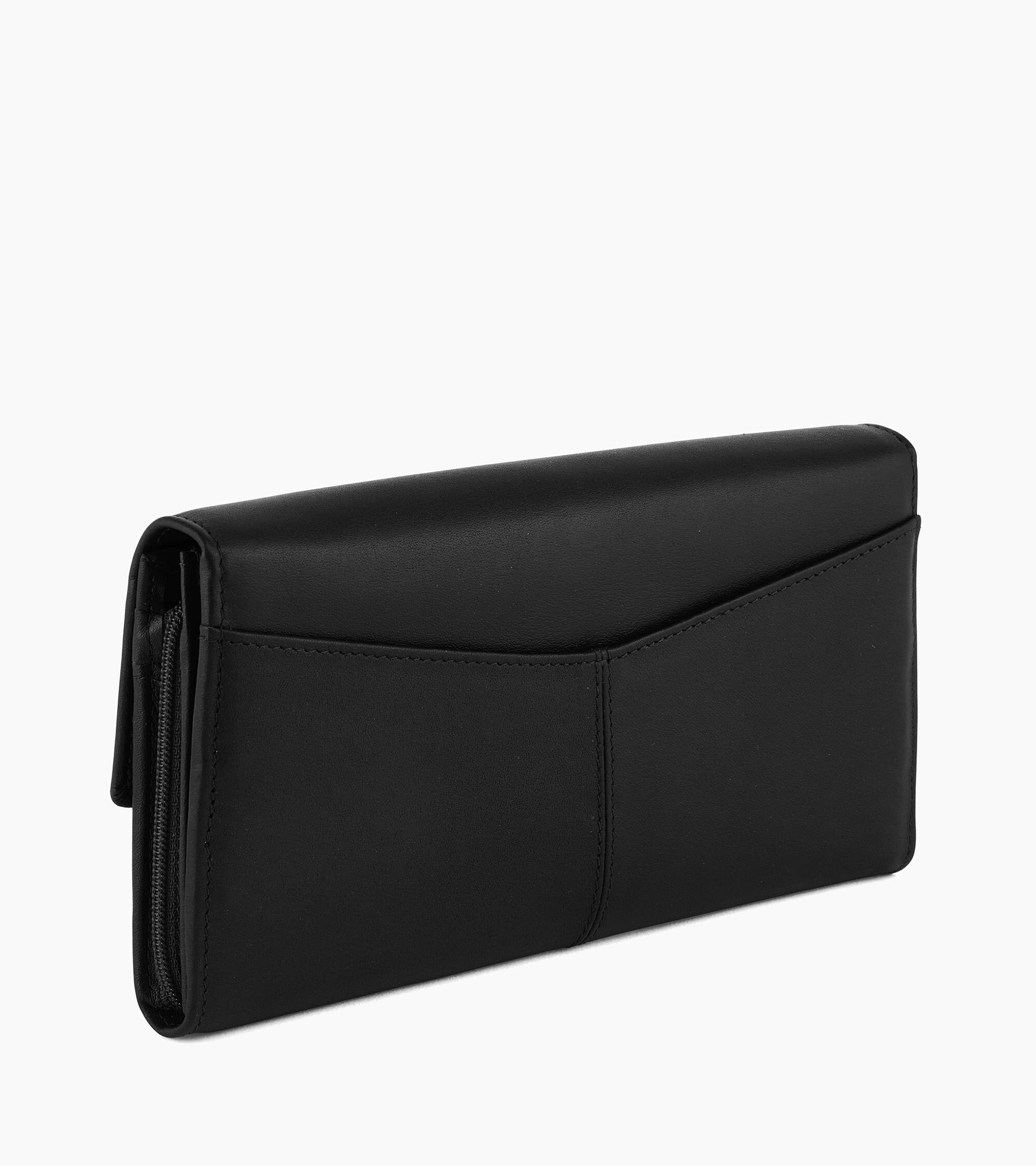 Gran billetera Charlotte en cuero liso