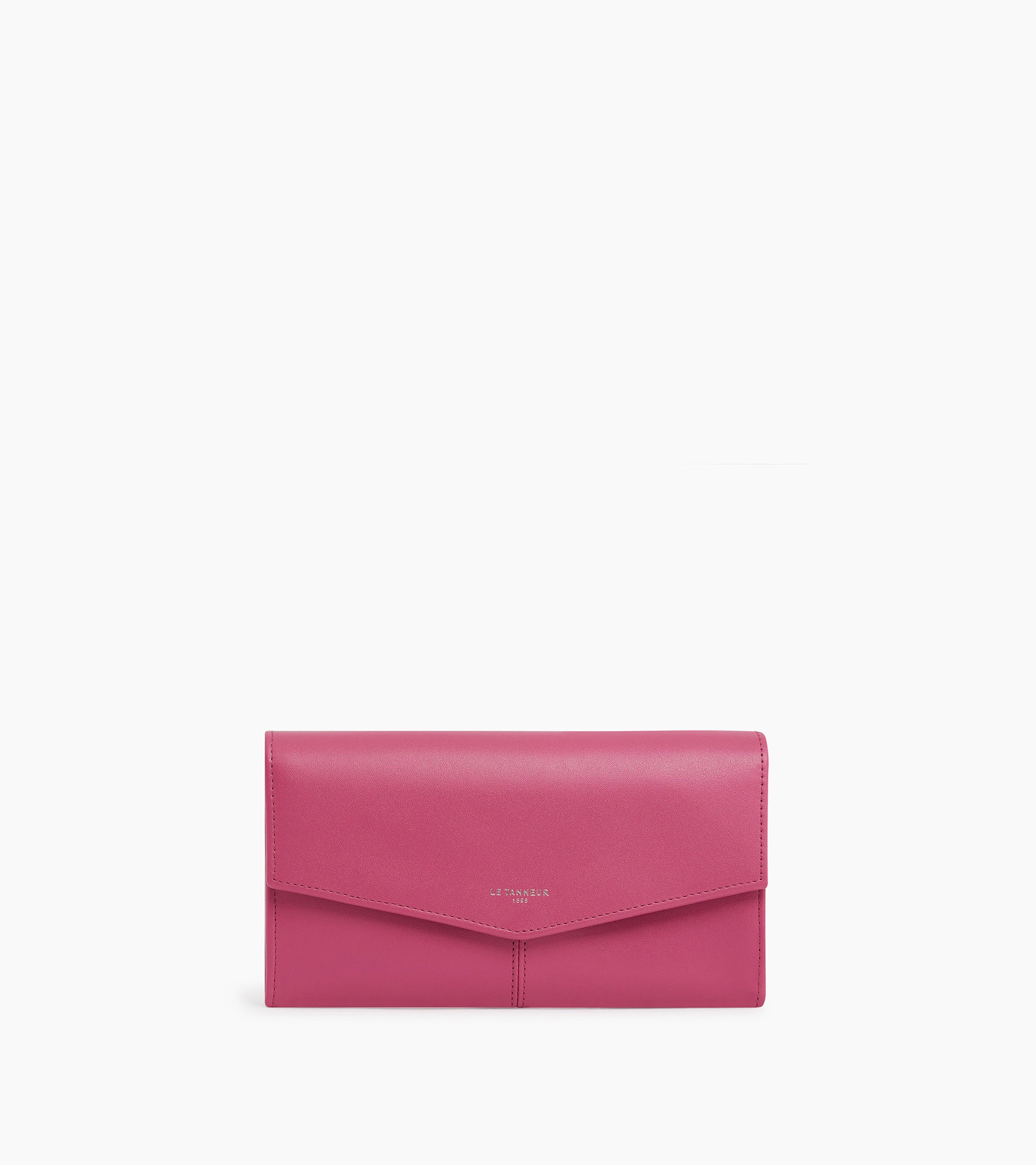 Gran billetera Charlotte en cuero liso