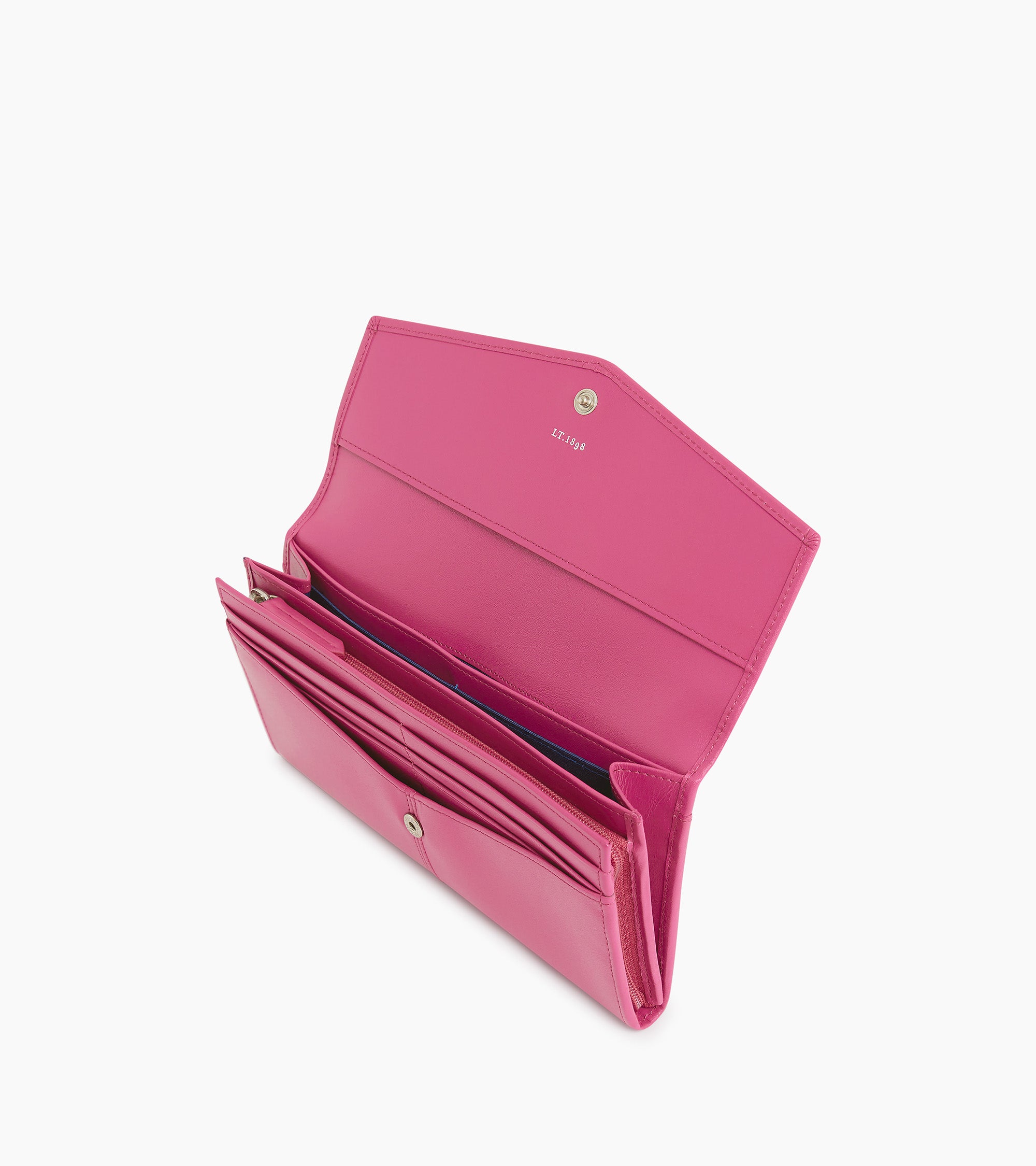 Gran billetera Charlotte en cuero liso
