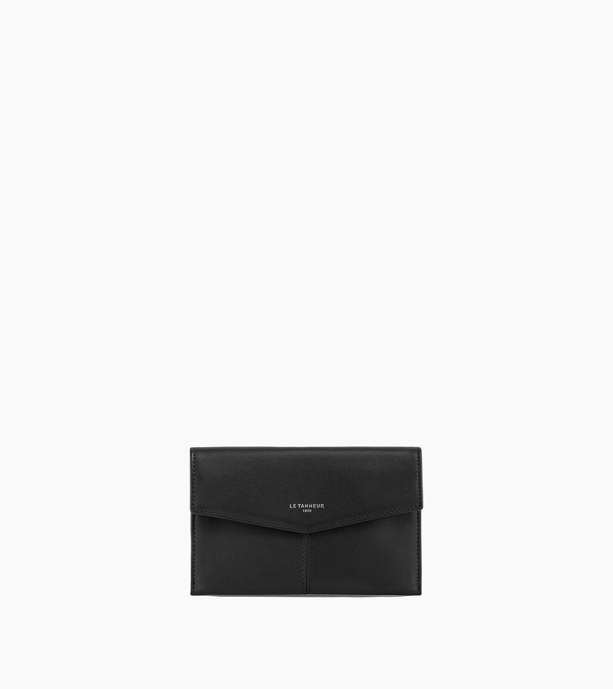 Bolso de mano tipo sobre mediano Charlotte de piel lisa