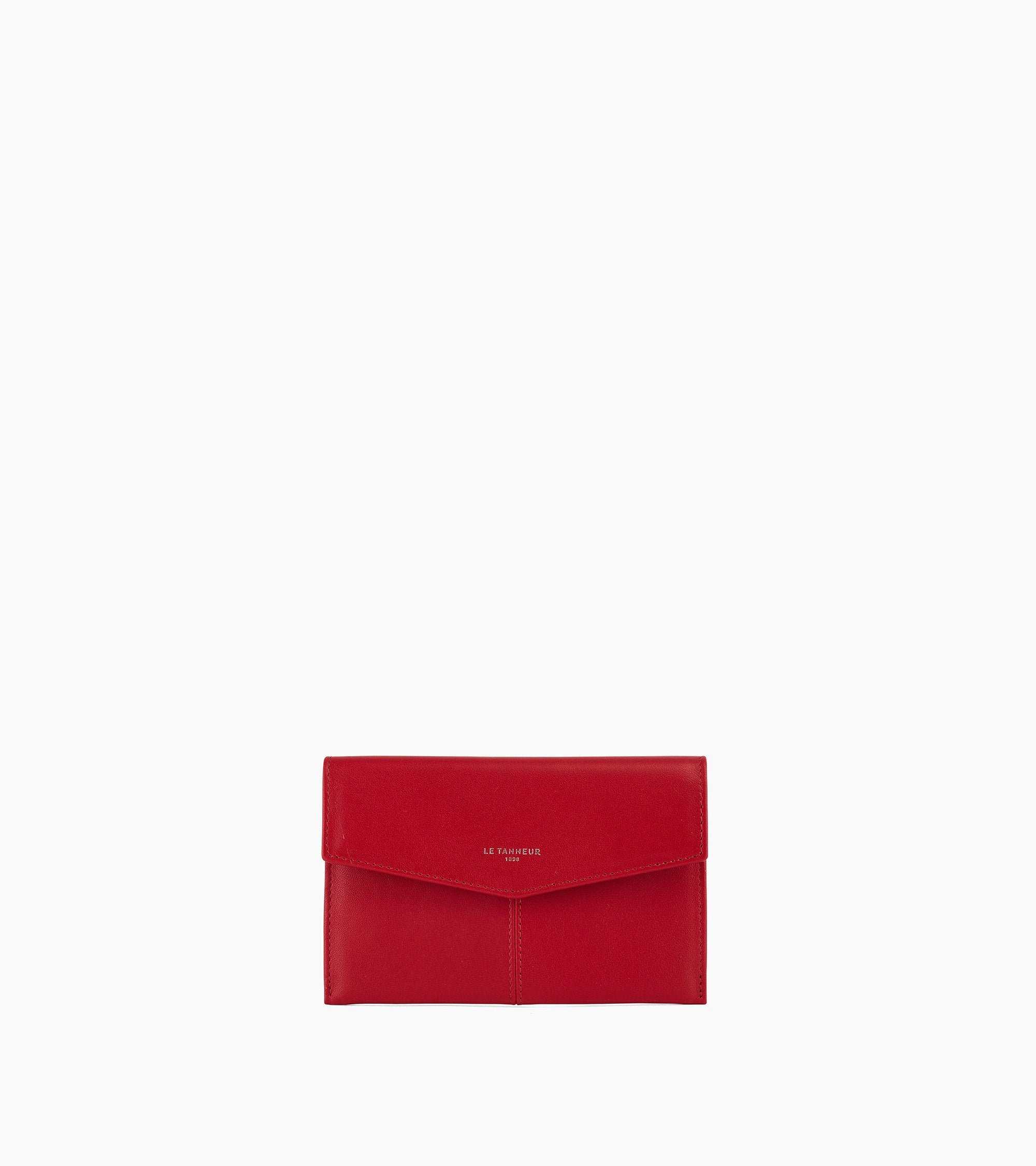 Bolso de mano tipo sobre mediano Charlotte de piel lisa