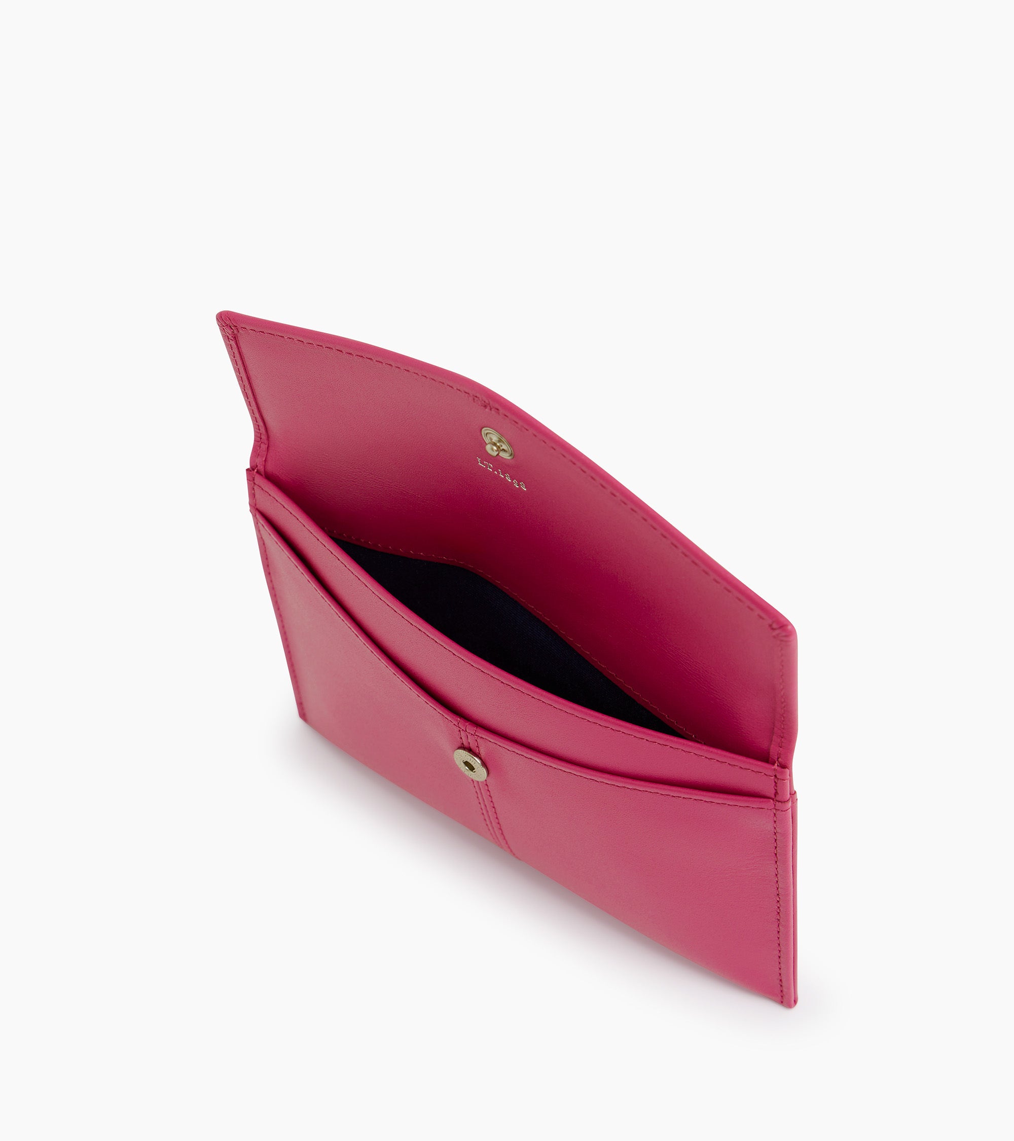 Bolso de mano tipo sobre mediano modelo Charlotte de cuero liso