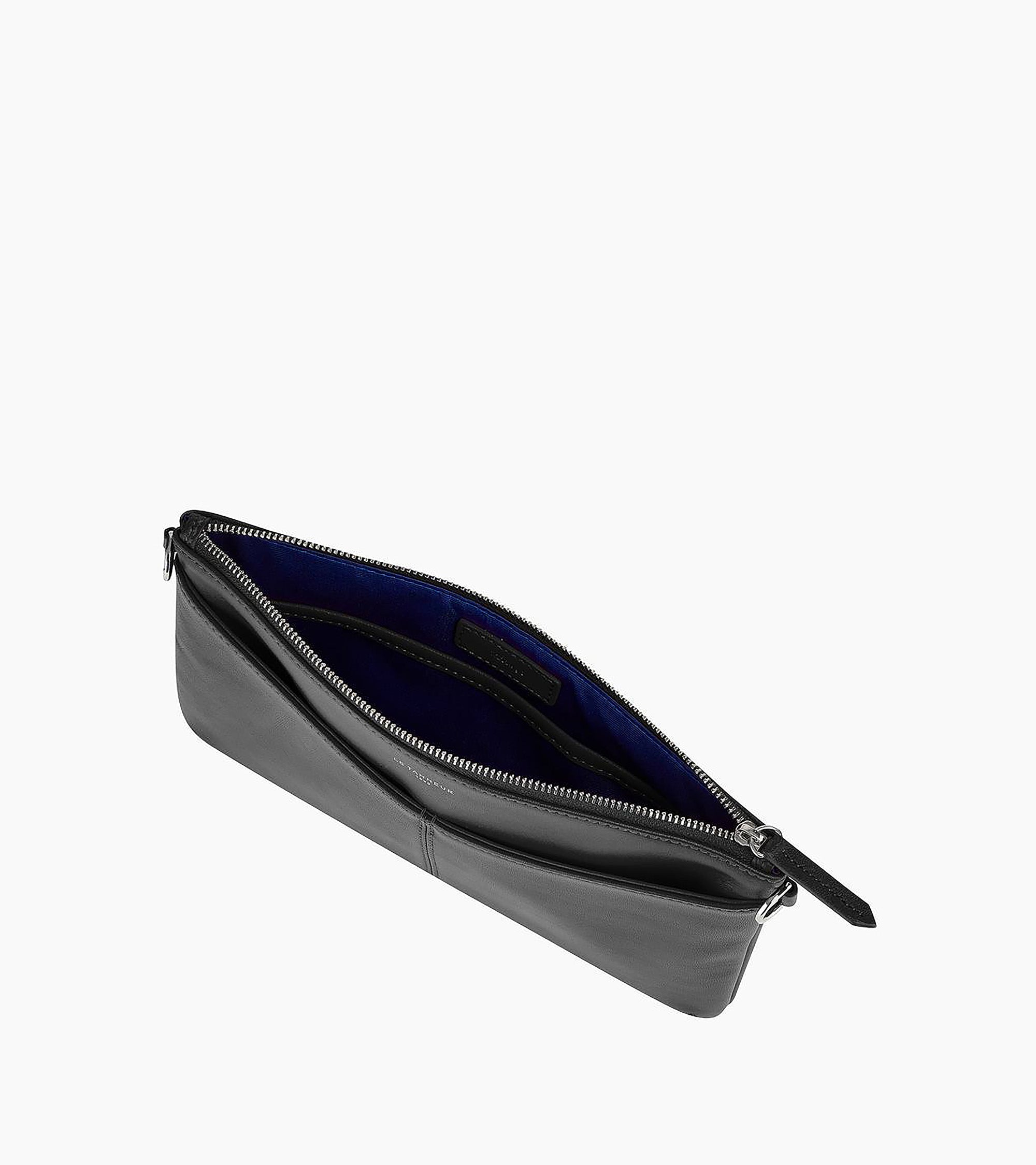 Bolso de mano con cremallera y bandolera desmontable Charlotte de piel lisa