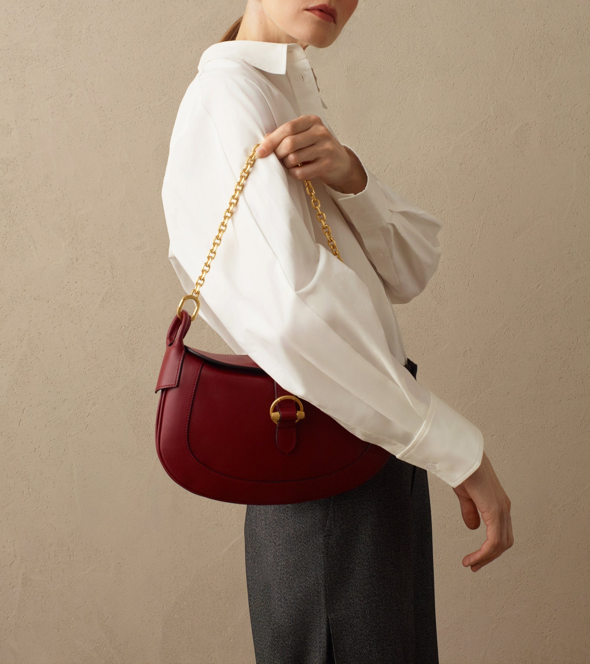 Petit sac bandoulière Pia en cuir lisse