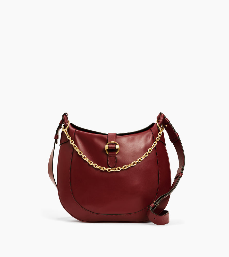 Grand sac bandoulière Pia en cuir lisse