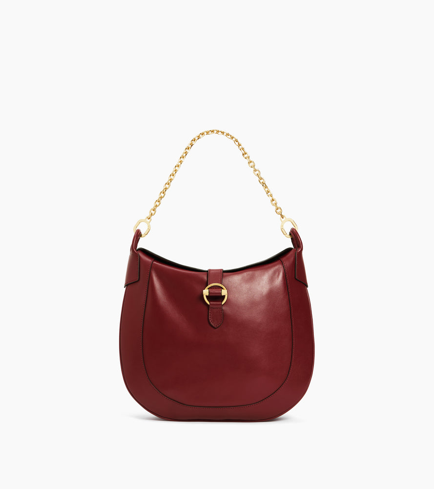 Grand sac bandoulière Pia en cuir lisse