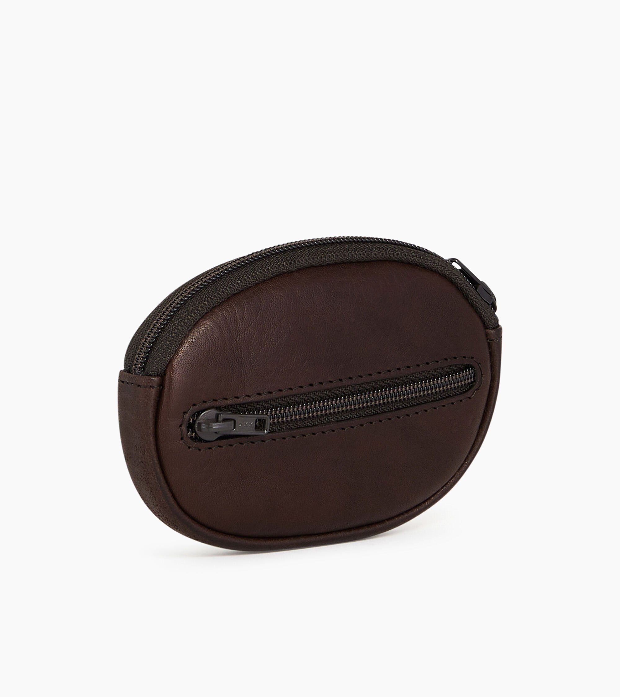 Gary zippered coin purse in oiled leather