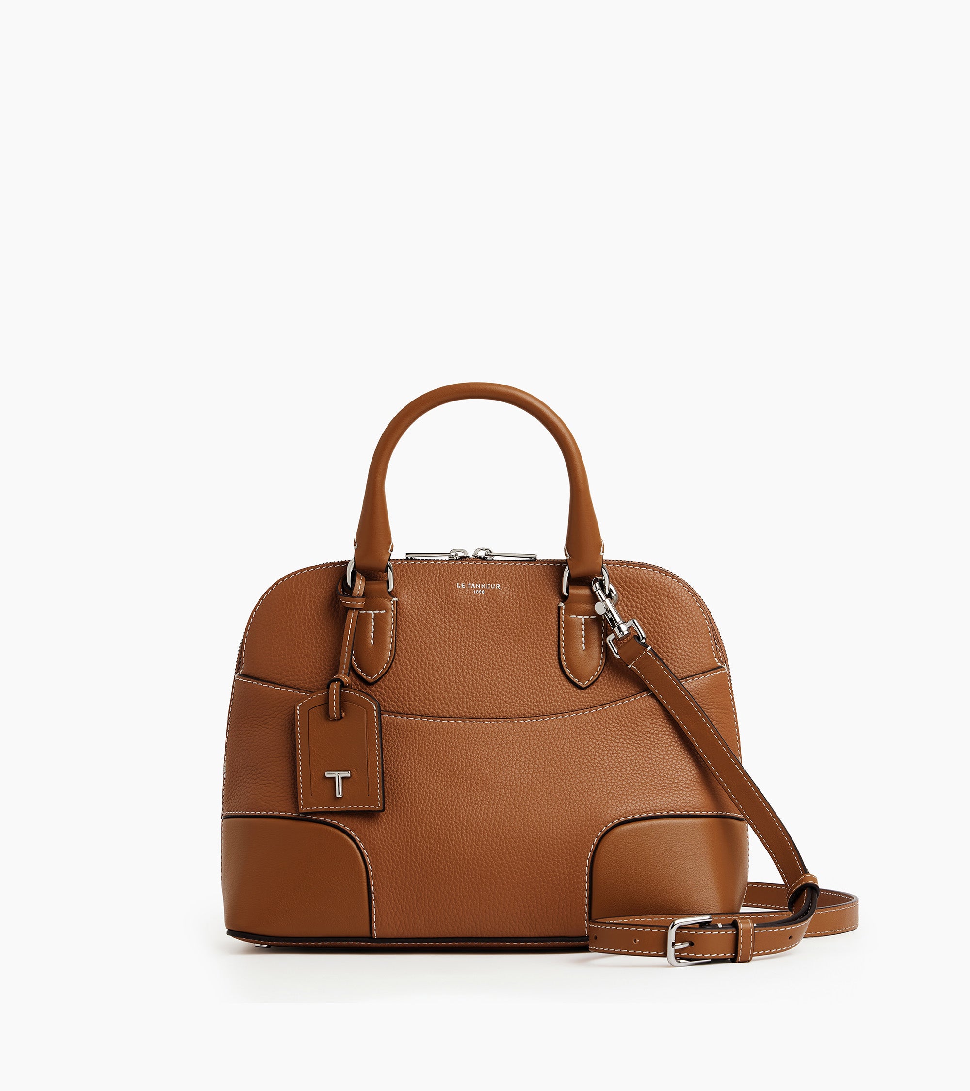 Bolso mediano Romy de cuero granulado y liso