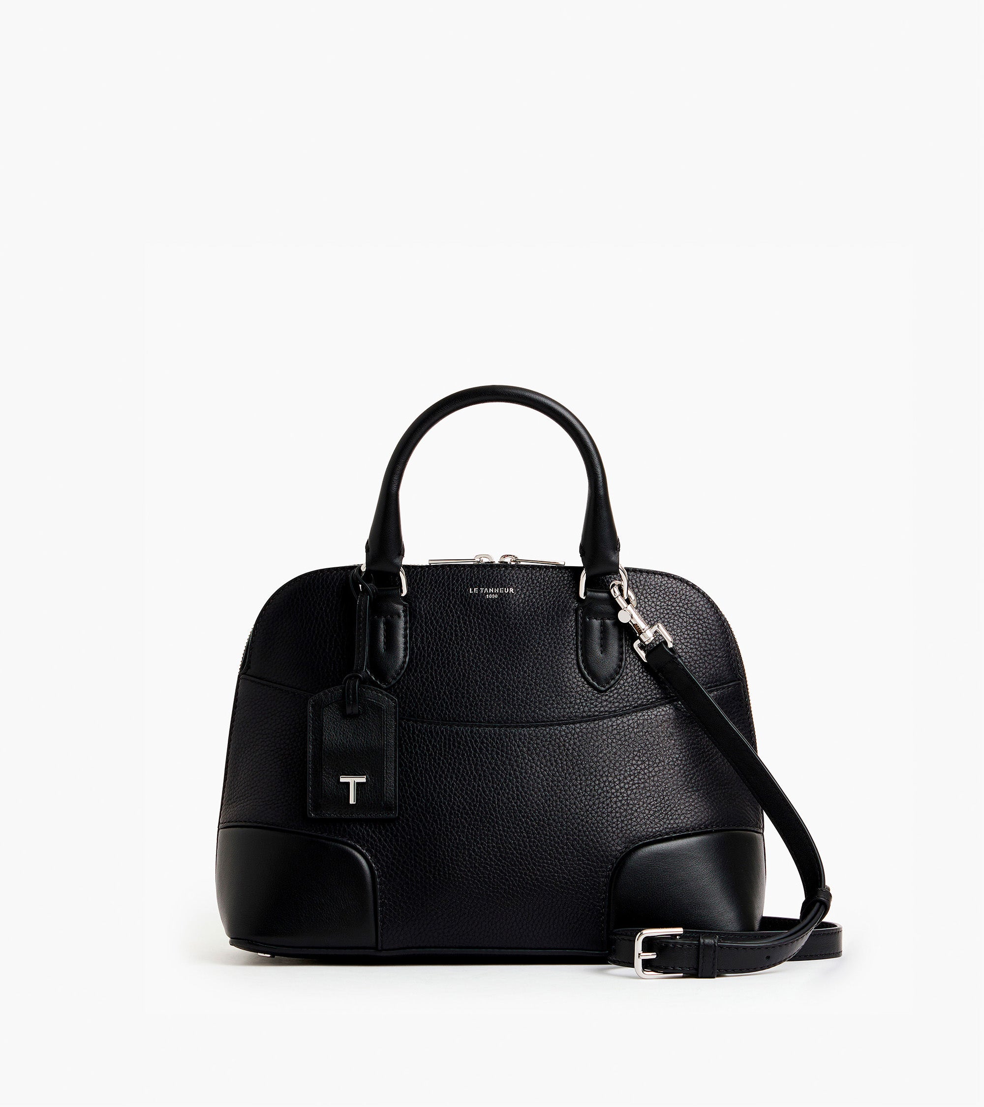 Bolso mediano Romy de cuero granulado y liso
