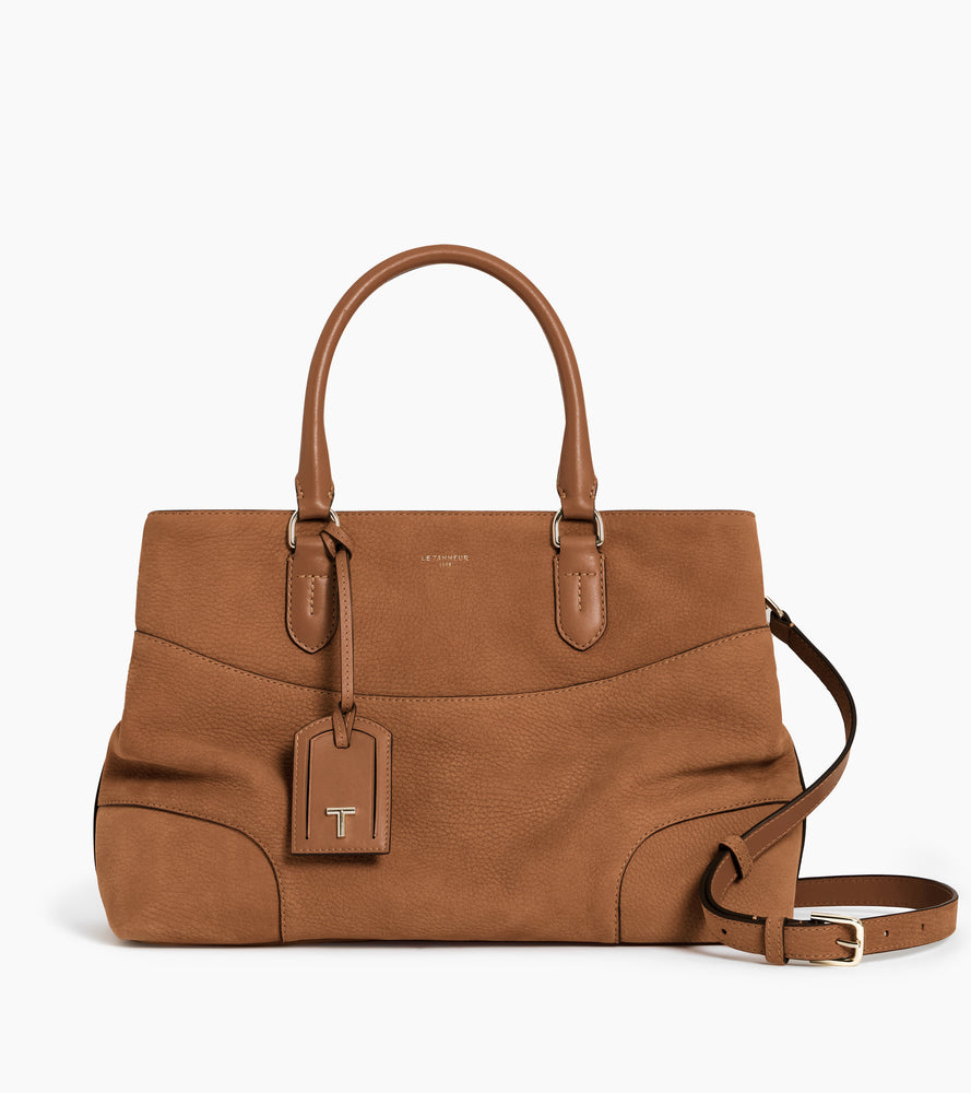 Grand sac à main Romy en cuir nubuck grainé