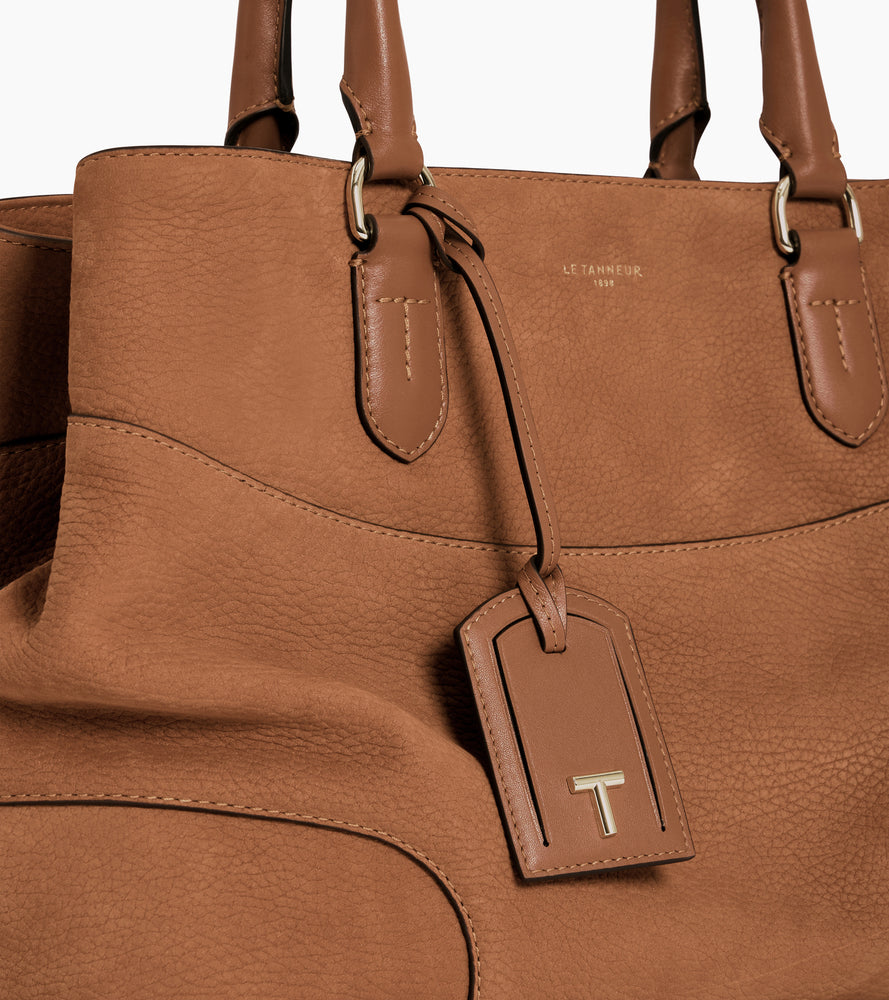 Grand sac à main Romy en cuir nubuck grainé