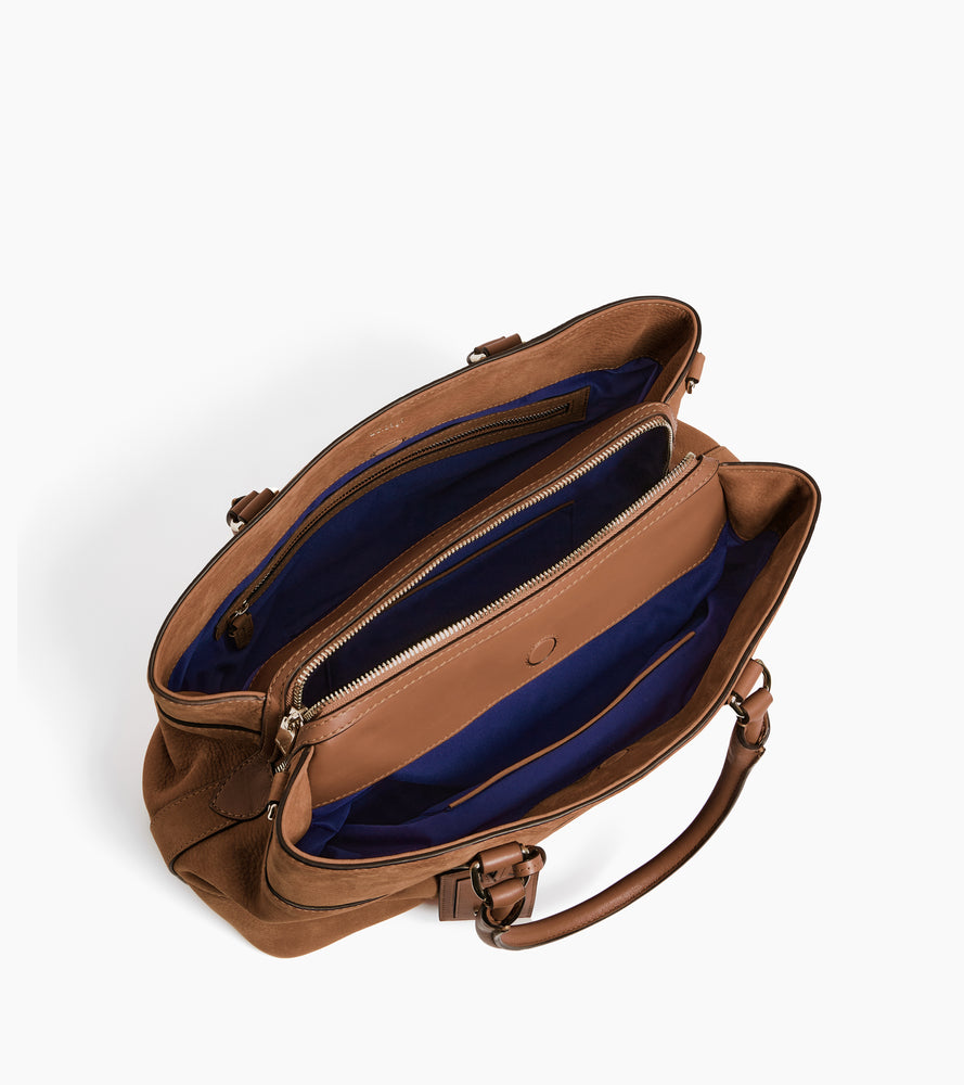 Grand sac à main Romy en cuir nubuck grainé
