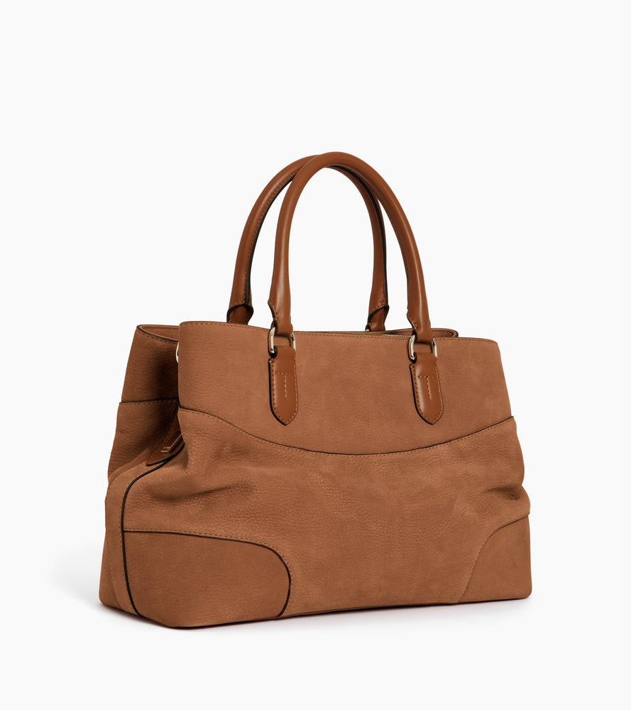 Grand sac à main Romy en cuir nubuck grainé