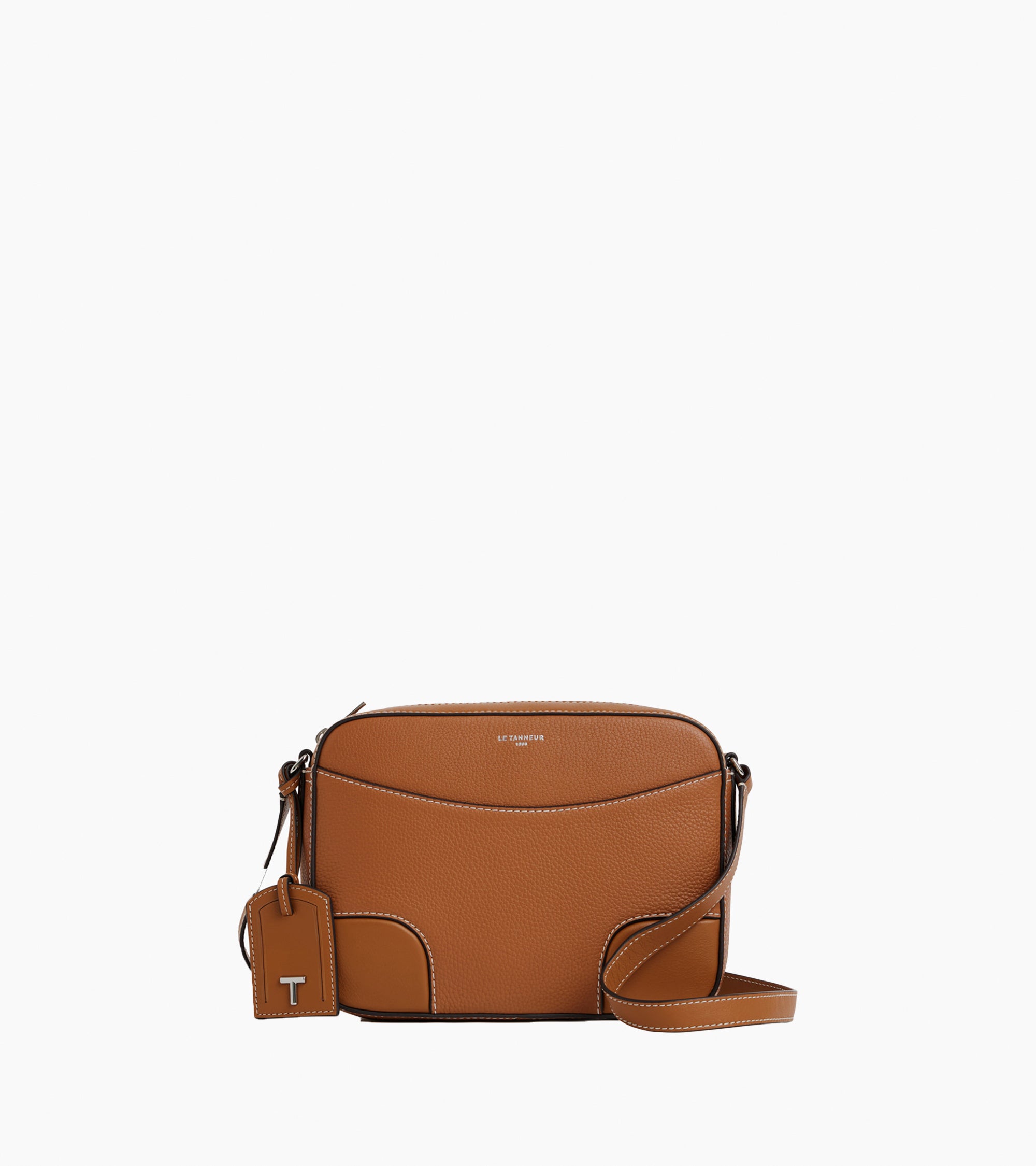 Bolso bandolera mediano Romy de cuero granulado y liso