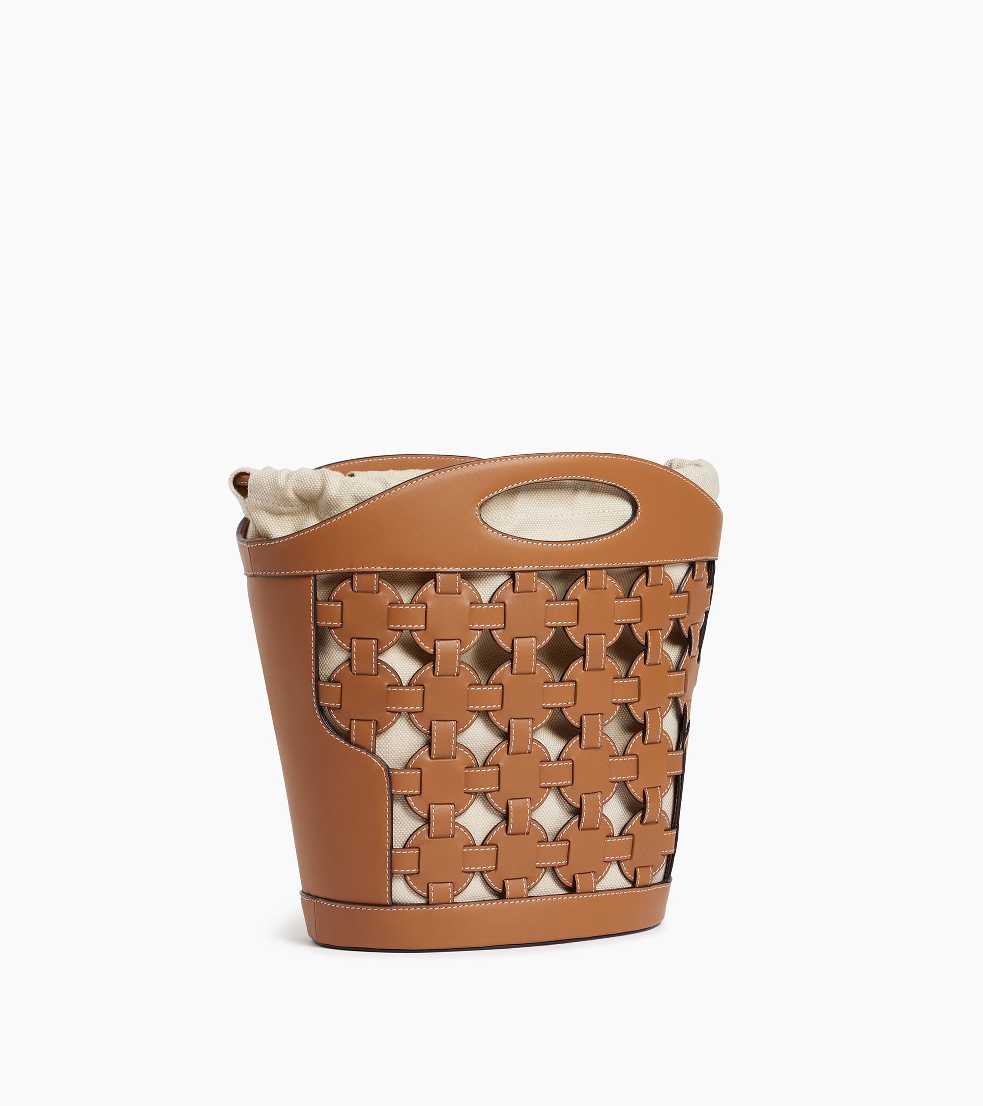 Bucket bag Le Potier in canvas cotton and smooth leather