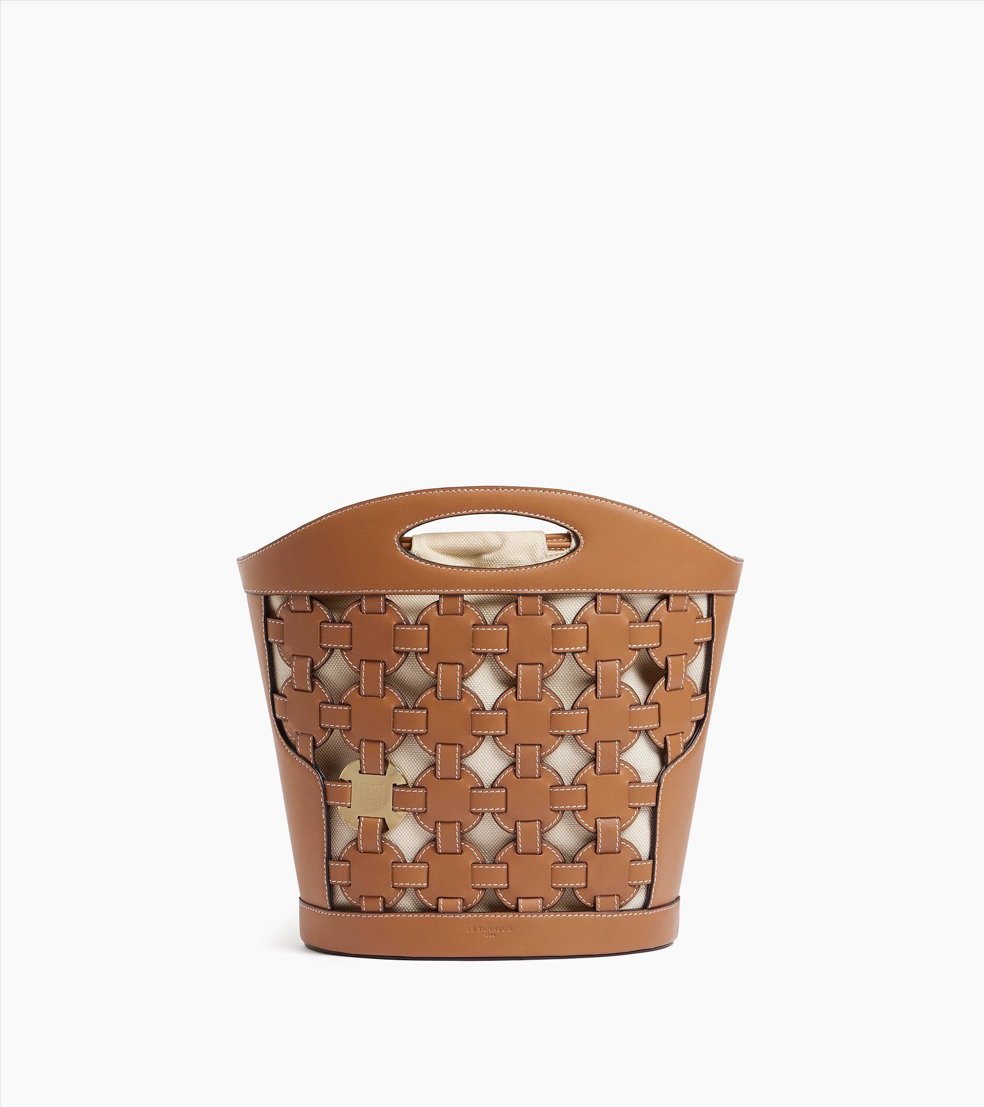 Bucket bag Le Potier in canvas cotton and smooth leather