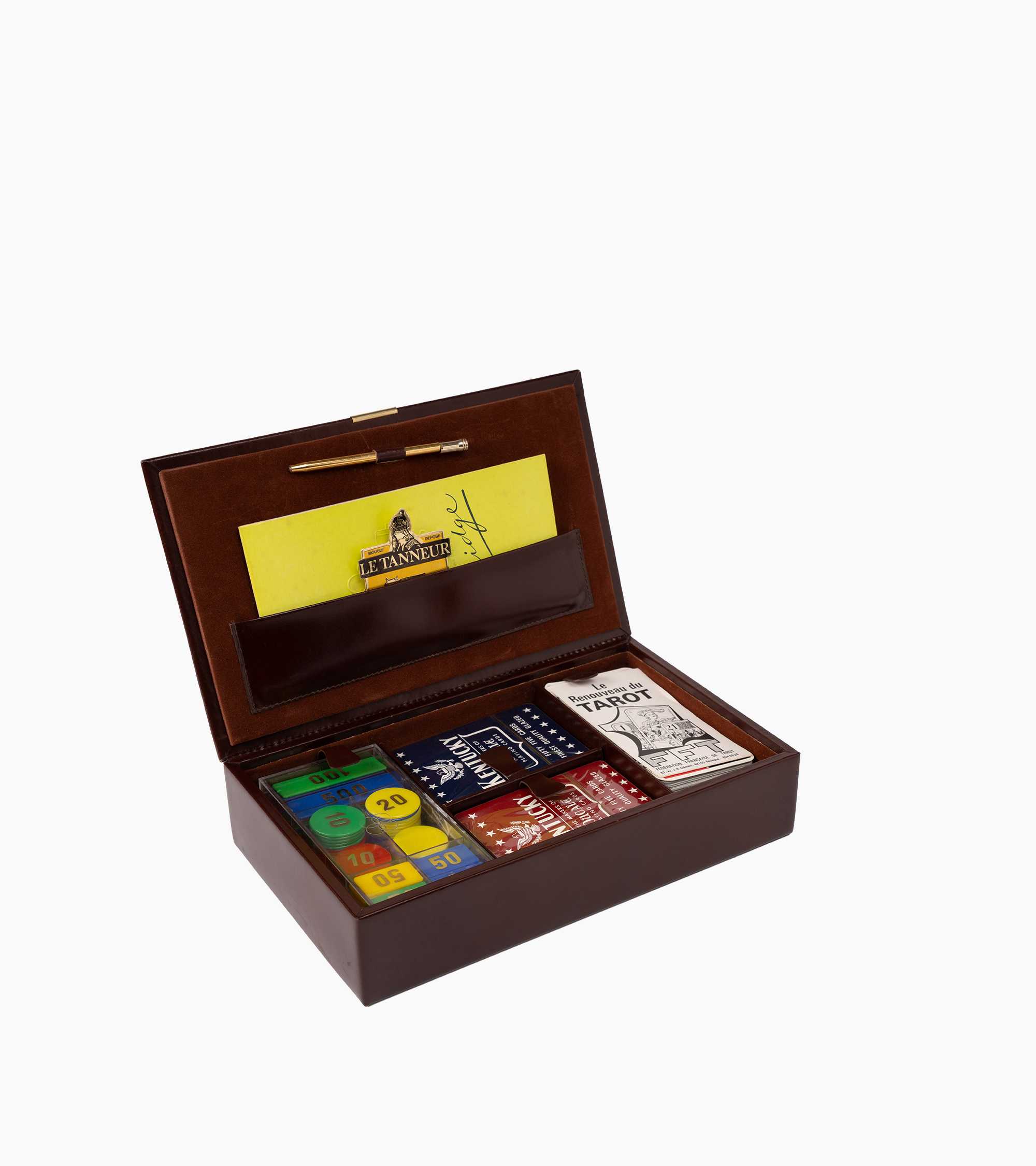 Estuche mediano para juegos de cartas modelo de piel