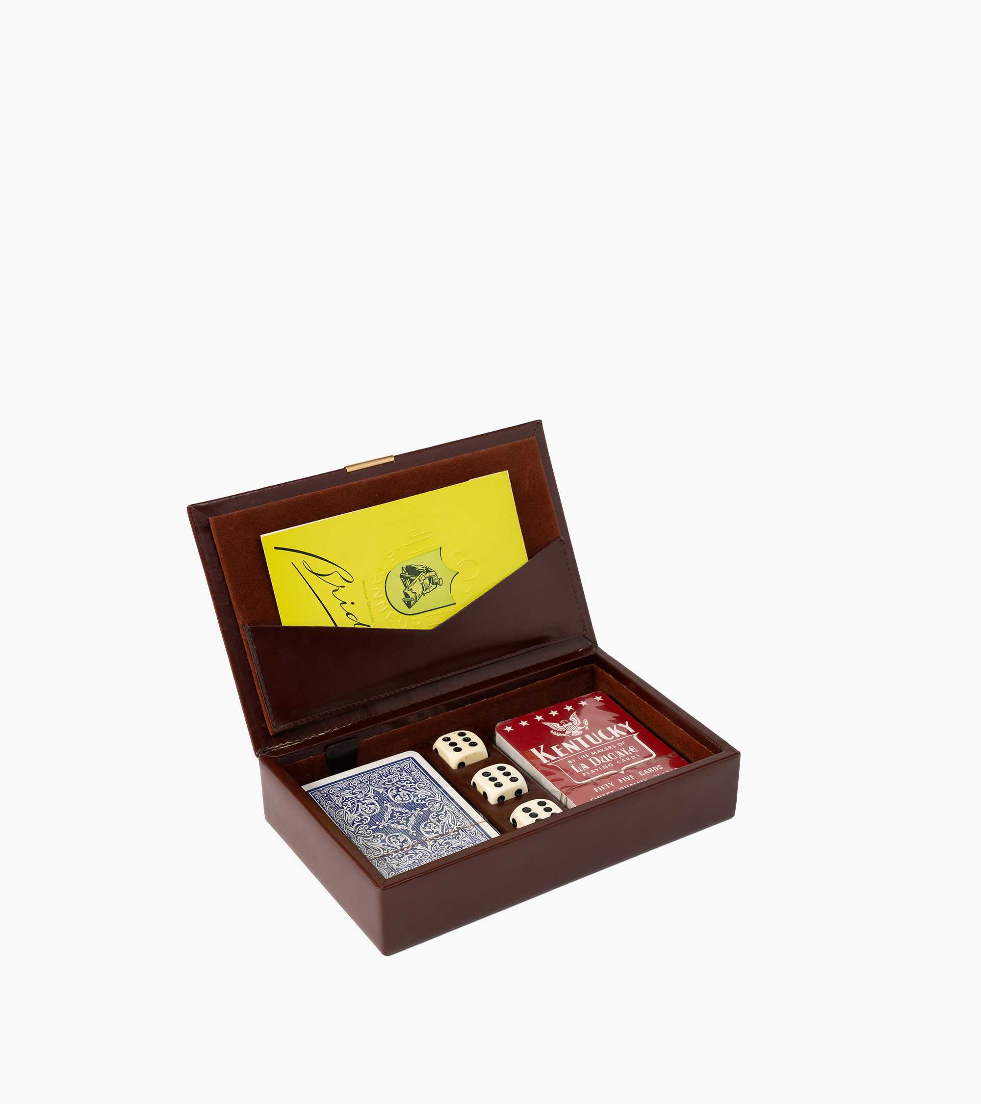 Estuche para juegos de bridge modelo pequeño de piel