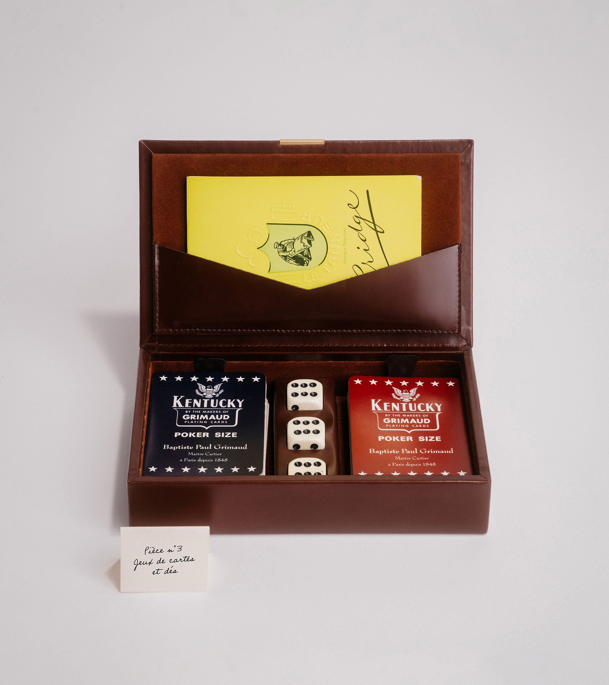 Estuche para juegos de bridge modelo pequeño de piel